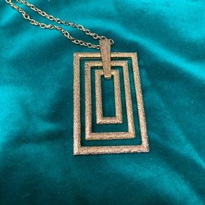 Gold tone Geometric Retro Necklace